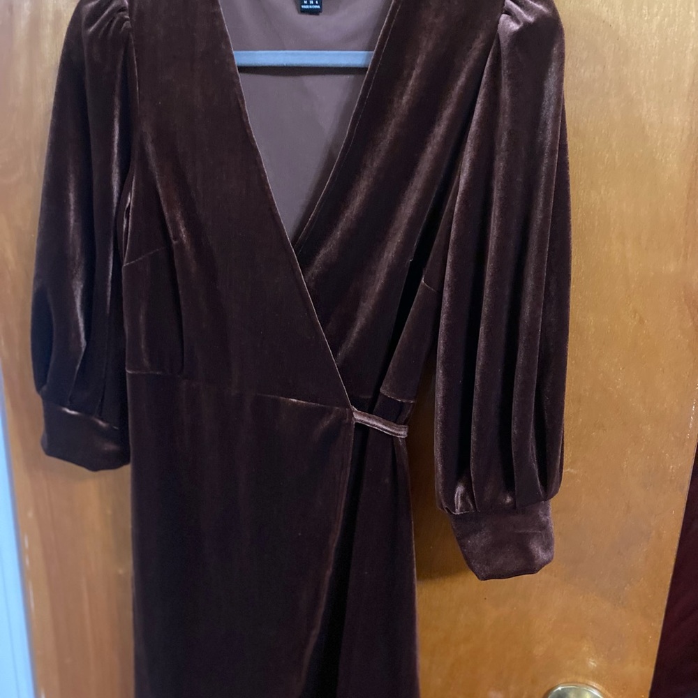 Woman wrap velvet dress